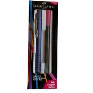 Faber Castell Grip 2011 0.7 mm Koyu Mavi Versatil Kalem + Pembe Grip Finepen