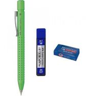 Faber Castell Grip 2011 Okul Seti 0.7 mm Çimen Yeşili Kalem + Silgi + Kalem Ucu