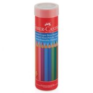 Faber Castell Jumbo Üçgen Beyaz 12 Renk Tam Boy Kuru Boya Kalemi