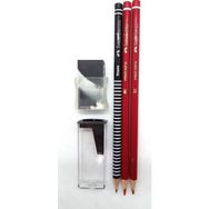 Faber-Castell Kurşun Kalem Silgi Kalemtraş Seti Siyah