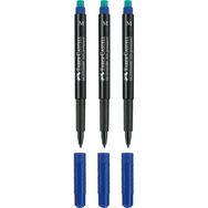 Faber Castell Multimark 1525 M 1.0 mm Mavi 3 Adet Renkli Asetat Kalemi