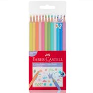 Faber Castell Pastel Renkler Üçgen 12'li Kuru Boya