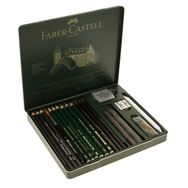 Faber-Castell Pitt Grafit Sanat Seti, Siyah, 19 Parça, Kömür Kalem ve Aksesuarlarla, Gölgelendirme ve Eskiz İçin