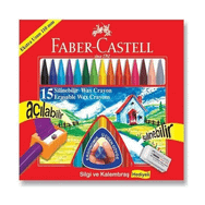 Faber Castell Wax Crayon 4 Renk Yeşil Tonları 12'li Mum Pastel Boya