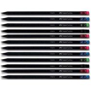 Faber-Castell Yayınları Faber Naturel Silgili Yuvarlak Kurşun Kalem Siyah Ahşap 12 Li Paket MRKZS41877