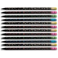 Faber-Castell Yayınları Party Silgili Yuvarlak Kurşun Kalem Siyah Ahşap 12 Li Paket MRKZS41957