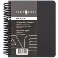Fabio Ricci Black Siyah 50 Yaprak 150 gr A6 Spiralli Çizim Defteri