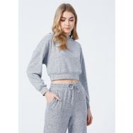 Fabrika B01-UST Kapüşon Yaka Düz Gri Kadın Sweatshırt