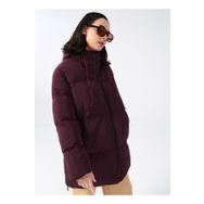 Fabrika BASE Kapüşonlu Oversize Mürdüm Kadın Mont