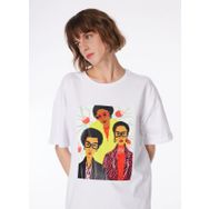 Fabrika F4SL-TST0207 Kırık Beyaz Bisiklet Yaka Basic Kadın T-shirt