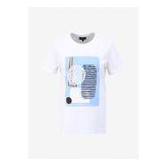 Fabrika F4SL-TST0362 Beyaz Bisiklet Yaka Basic Kadın T-shirt