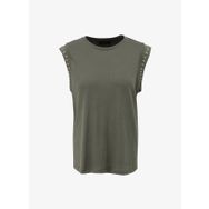 Fabrika F4SL-TST0632 Haki Bisiklet Yaka Kadın T-shirt