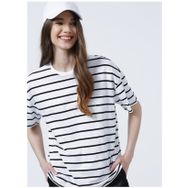 Fabrika Kmelissa Bisiklet Yaka Basic Siyah Beyaz Kadın T-shirt