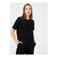 Fabrika Sports Bisiklet Yaka Siyah Baskılı Kadın T-Shirt