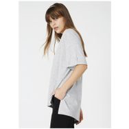 Fabrika Talita Gri Melanj V Yaka Kadın T-Shirt
