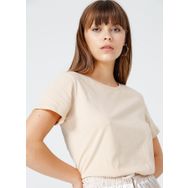 Fabrika Tengiz Bej Bisiklet Yaka Kadın T-Shirt