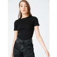 Fabrika TEO Bisiklet Yaka Basic Fitilli Kadın T-Shirt