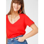 Fabrika Teyo Kırmızı V Yaka Kadın T-Shirt