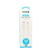 Factor-M Micro 2.4A 1.5 mt Beyaz Data ve Şarj Kablo