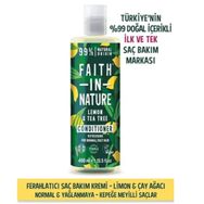 Faith In Nature Limon Çay Ağacı Normal Yağlanmaya Kepeğe Meyilli Saçlar İçin %99 Doğal Ferahlatıcı Saç Bakım Kremi