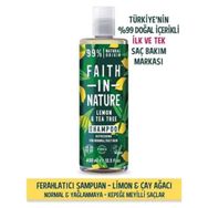 Faith In Nature Limon Çay Ağacı Normal Yağlanmaya Kepeğe Meyilli Saçlar İçin %99 Doğal Ferahlatıcı Şampuan