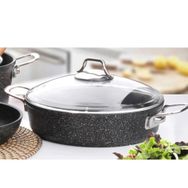 Falez Black Line Granit Döküm 30 cm Siyah Kısa Tencere