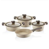 Falez Cool Line Creamy 7 Parça Granit Tencere Seti