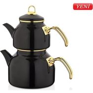 Falez Emirgan Siyah Emaye Çaydanlık Seti
