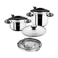 Falez Power Cook Siyah 4+7 lt 2'li Düdüklü Tencere Seti