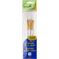 Fanart 500 Seri 3'lü Set 3 Ergonomik Altın Taklon Fırça Seti