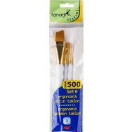 Fanart 500 Seri 3'lü Set 6 Ergonomik Altın Taklon Fırça Seti