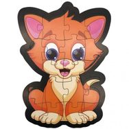 Farbu Oyuncak 19 Parça Ahşap Kedi Puzzle