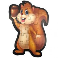 Farbu Oyuncak Ahşap Sincap 18 Parça Arka Yüzü Hikayeli Puzzle