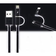 Fashion Siyah Hızlı Şarj Led Işıklı Usb Şarj Kablosu