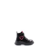 Fast Step 157SXA2994 Siyah Rugan Pembe Hakiki Deri Unisex Çocuk Klasik Bot