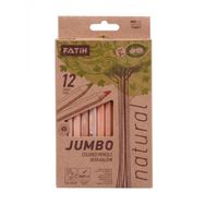 Fatih 12 Renk Natural Ahşap Jumbo Kuru Boya Kalemi
