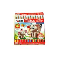 Fatih Triboo Üçgen Natural Jumbo 11 12 Renk Kalemtraşlı Kuru Boya