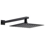 Fause Ankastre Borulu Kare Slim Metal 30x30 cm Siyah Duş Başlığı