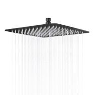 Fause KTD101-B Kare Slim 304 Metal 20x20 Cm Siyah Tepe Duş Başlığı
