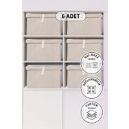 Favora ⁠50x40x19 Kahverengi Kapaklı Baza 6'lı Hurç