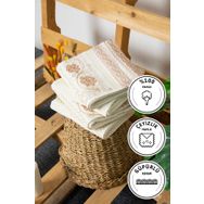 Favora 50x90 Krem Pudra Pamuk Güpürlü Çeyizlik 4'lü Havlu