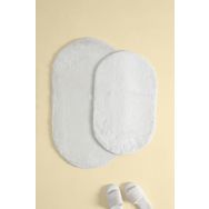 Favora Puffy Ekru 2'li Kaydırmaz Oval Banyo Paspas Takımı