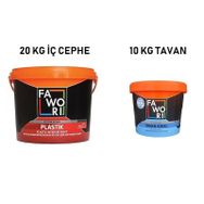 Fawori Plastik 20 kg Fawori Tavan Boya 10 kg Pudra Maviİç Cephe Boya Seti