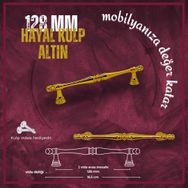 FDS Hayal 128 mm Vida Aralığı Altın Renk Mobilya Kulp