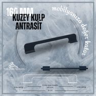 FDS Kuzey 160 mm Vida Aralığı Antrasit Renk Mobilya Kulp