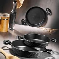 Fecra Bio Casting 3 Parça Siyah Döküm Granit Sahan Seti