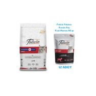 Felicia 12 kg Kuzulu Yetişkin Kedi Maması + 12x85 gr Yaş Mama