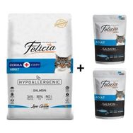 Felicia 2 kg Somonlu Yetişkin Kedi Maması + 2 Adet Yaş Mama