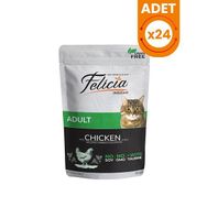 Felicia 24x85 gr Tahılsız Tavuklu Pouch Yetişkin Konserve Kedi Maması