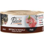 Felicia 85 gr Tahılsız Biftekli Tavuklu Kıyılmış Konserve Yetişkin Kedi Maması